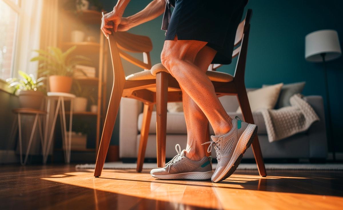 Ab 62 lohnt diese Balance-Übung auf Zehenspitzen für stabilere Knöchel und weniger Stolpergefahr.