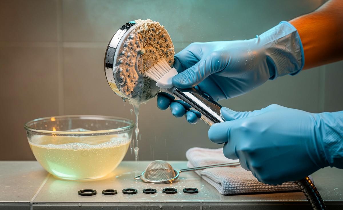 Ein Klempner erklärt, warum er den Duschkopf einmal monatlich reinigt und welche Vorteile das hat.